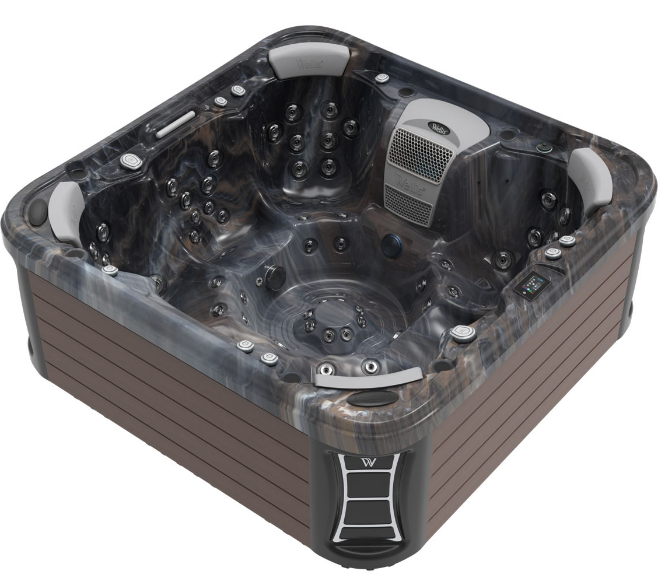 black and brown hot water tub