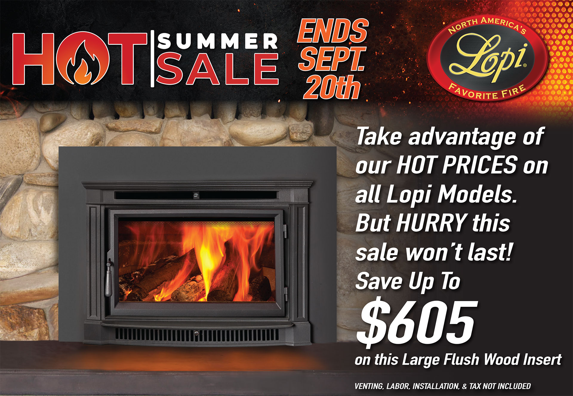 Hot Sale - Lopi Large Flush Wood Insert
