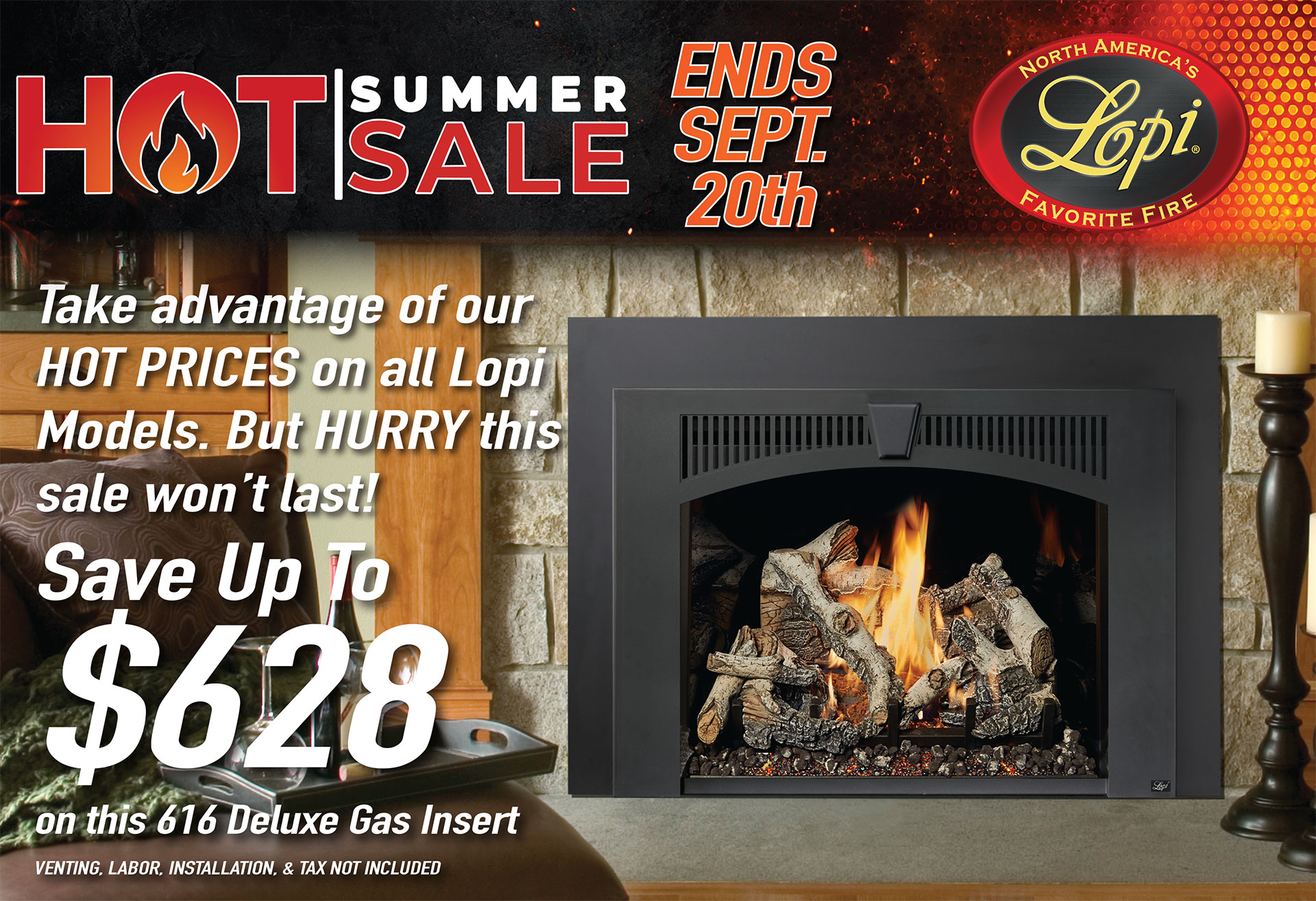 Hot Sale - 616 Deluxe Gas Insert